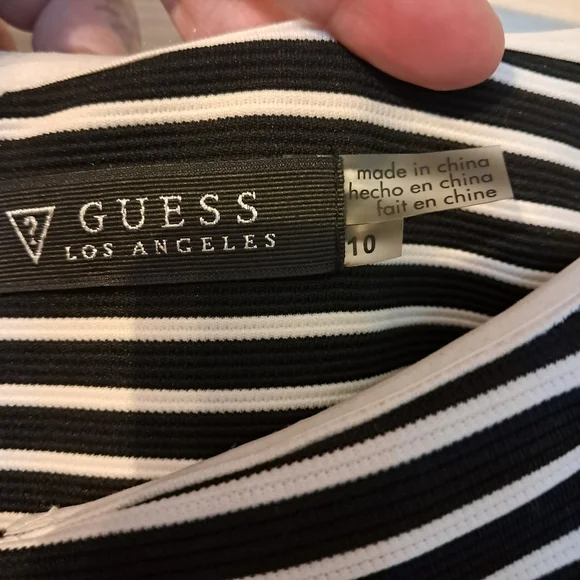 Guess Striped Cold Shoulder Dress - Picture 5 of 14